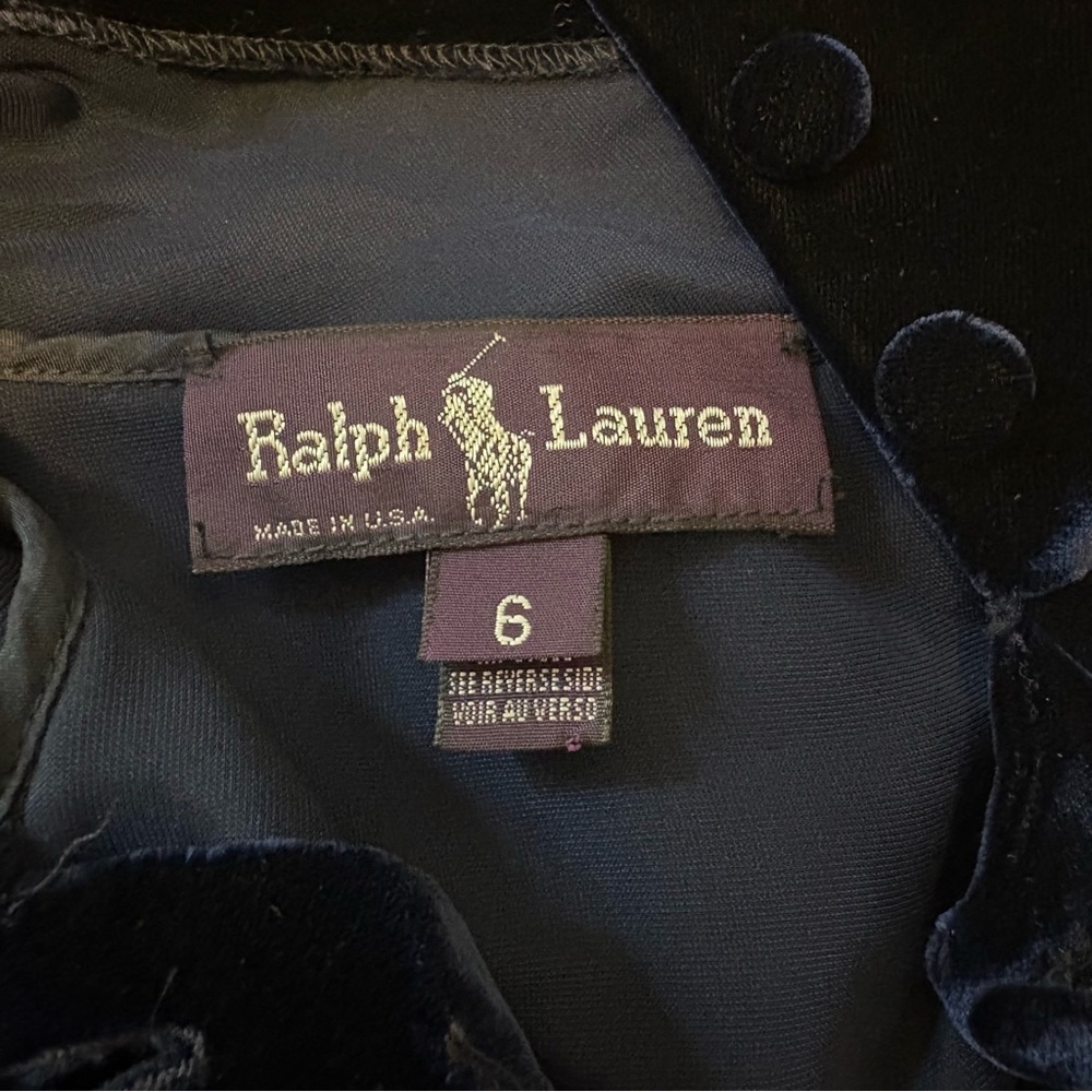 Vintage Ralph Lauren Silk Velvet Tunic Mini Dress Button Collar Turtleneck 90s 6 - Picture 5 of 14